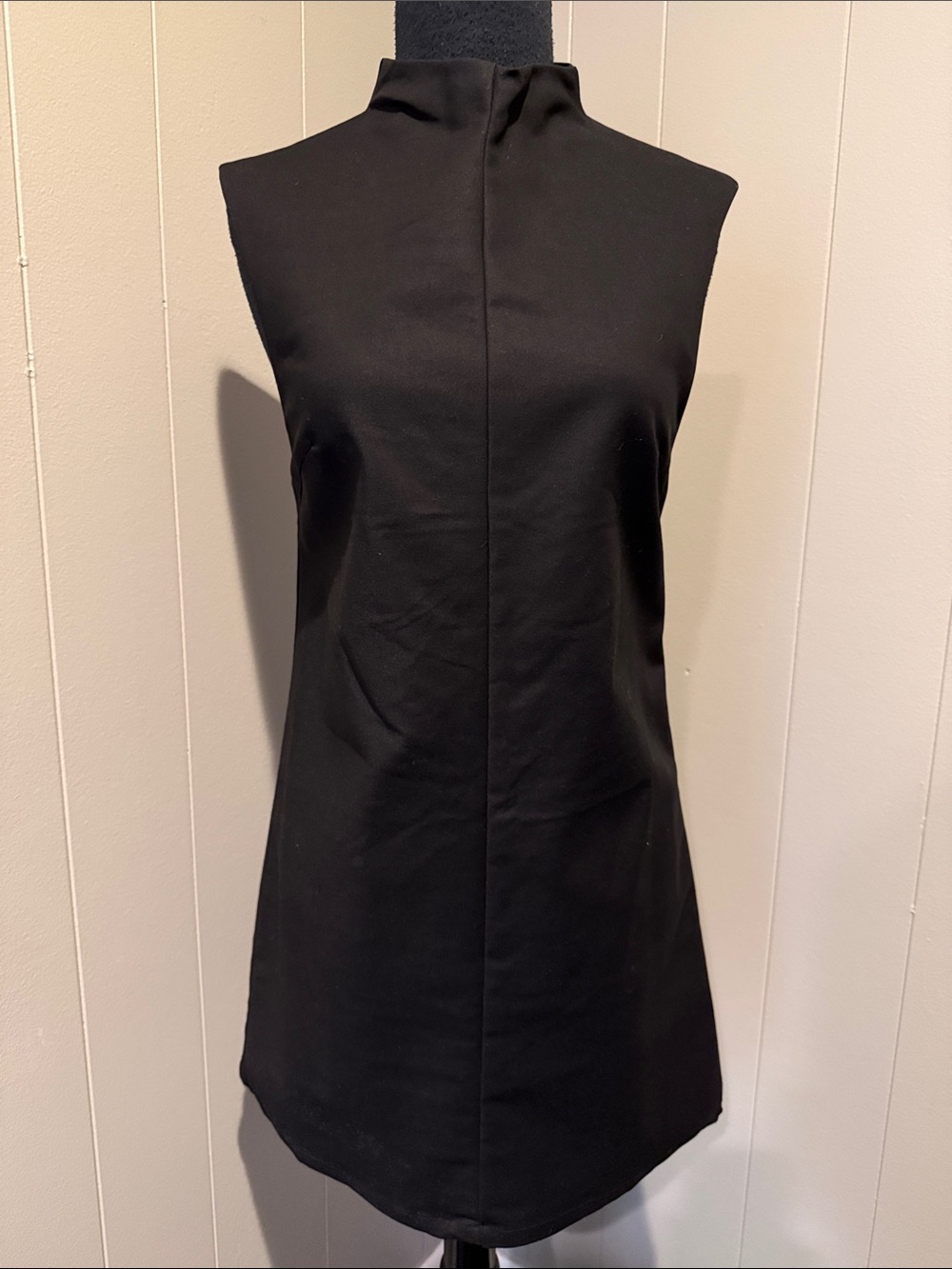 Tobi Women’s Small Black Sleeveless Mini Dress with Mock Neck